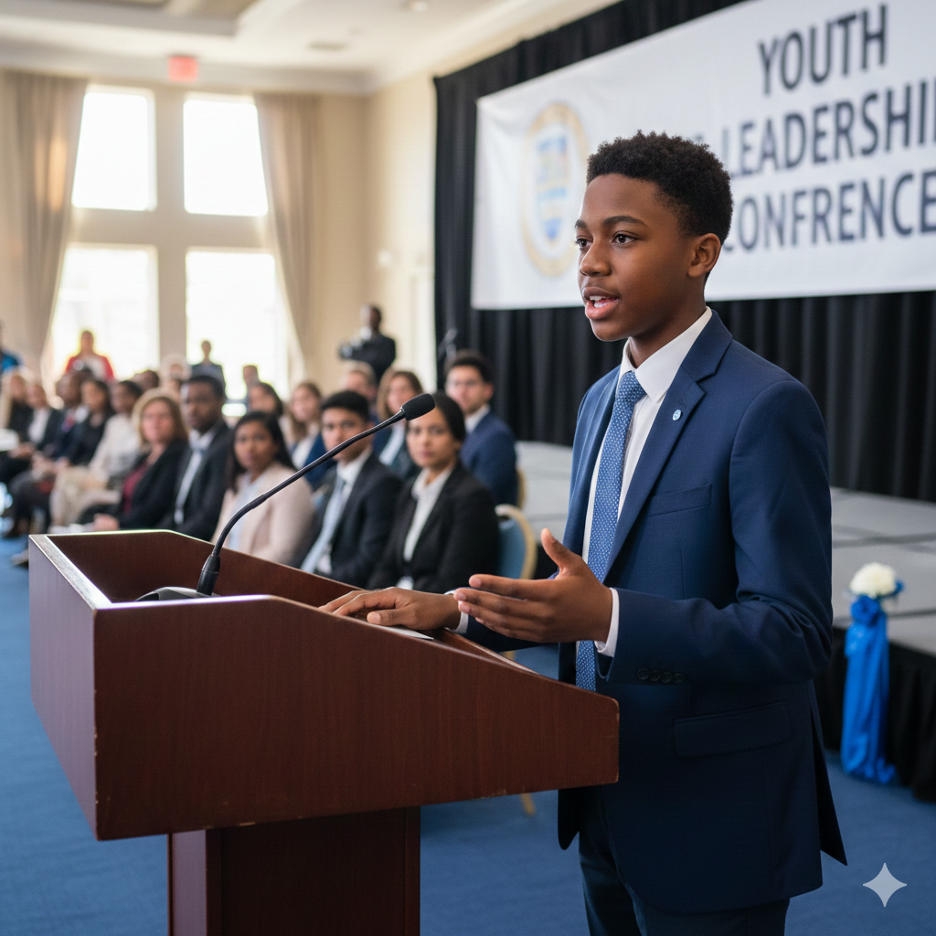 Student podium speaking